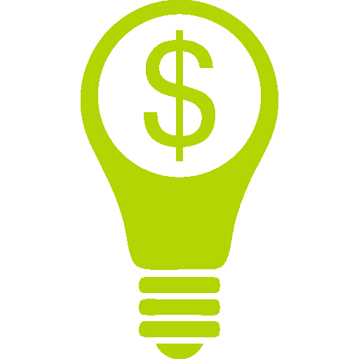 Light bulb with dollar sign icon